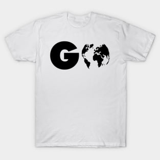 GO design with planet design T-Shirt